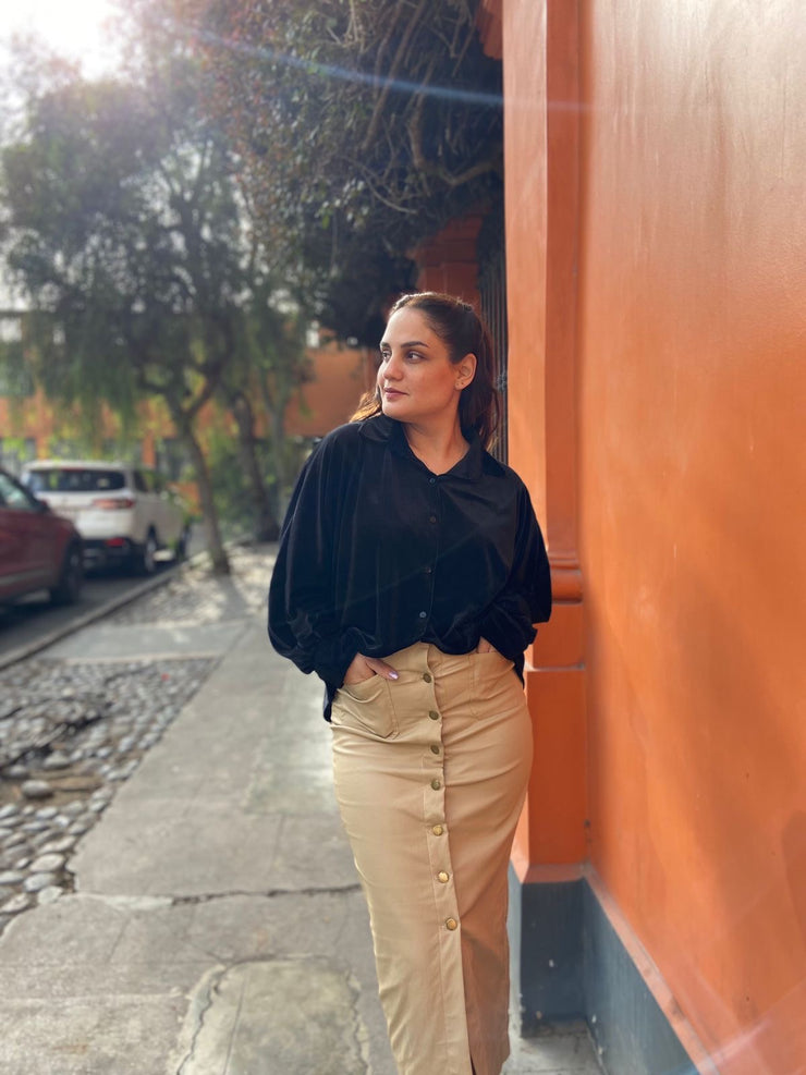 Falda Botoncitos Nude