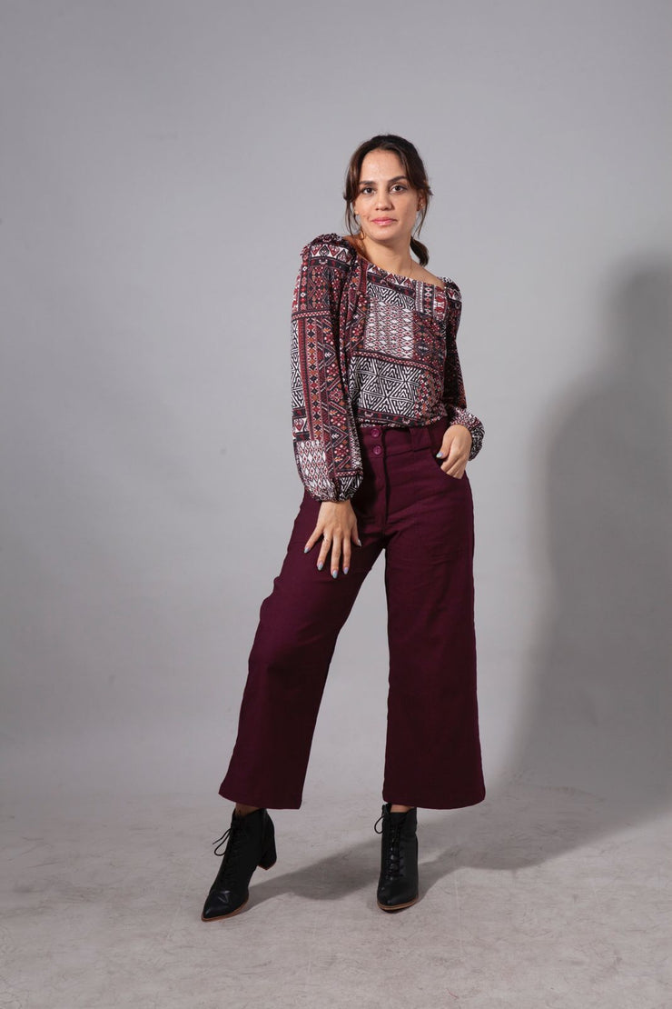 Pantalón Parches Guinda Stock