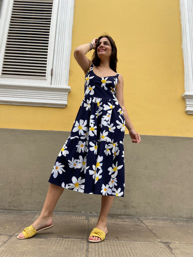 Vestido Malibú Azul Floral
