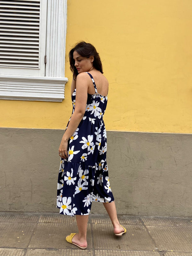 Vestido Malibú Azul Floral