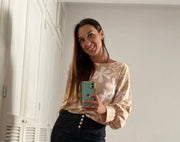 Top Bombastic Beige Floral Stock