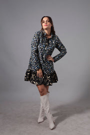 Vestido Hippy Negro Floral Stock