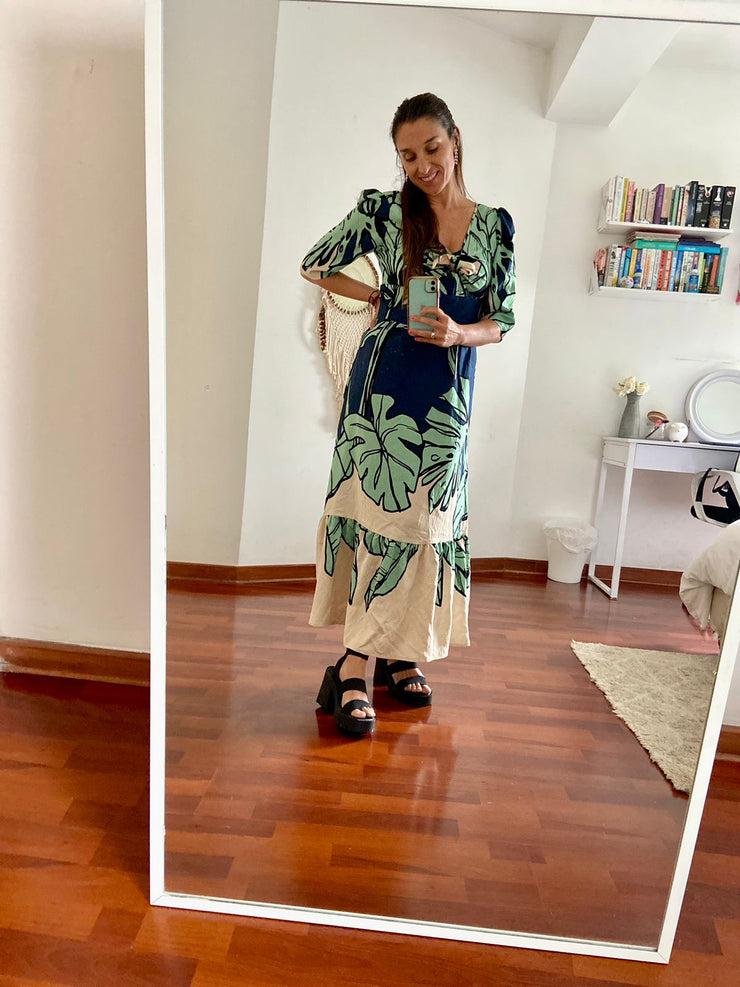 Vestido Maxi Lazo Sol Palmas Stock