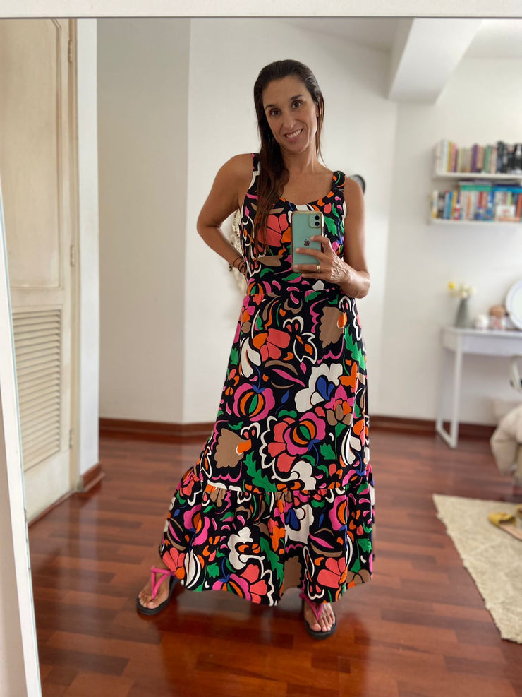 Vestido Sol Madrid Negro de Colores Stock