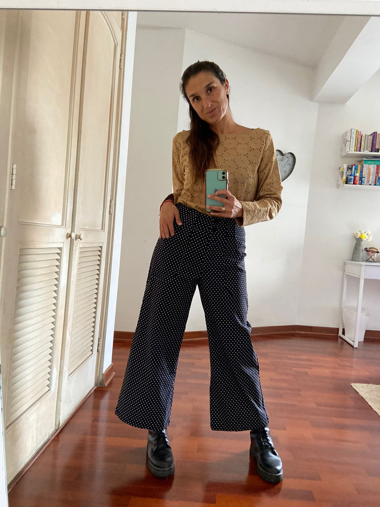 Pantalón Parches Negro Dots Stock