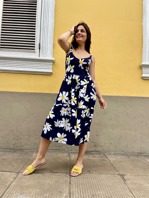 Vestido Malibú Azul Floral