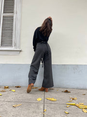 Pantalón Palazo Envolvente Lanilla Stock