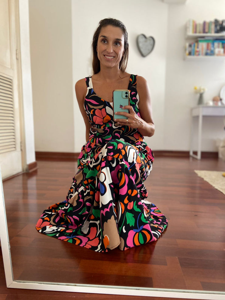 Vestido Sol Madrid Negro de Colores Stock