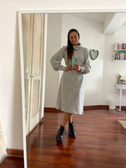 Vestido Midi Cafarena Gris Stock