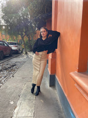 Blusa Plisada Terciopelo
