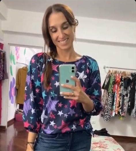 Blusa Piqué Azul Estrellitas Stock