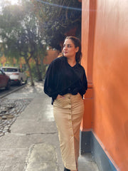 Blusa Plisada Terciopelo