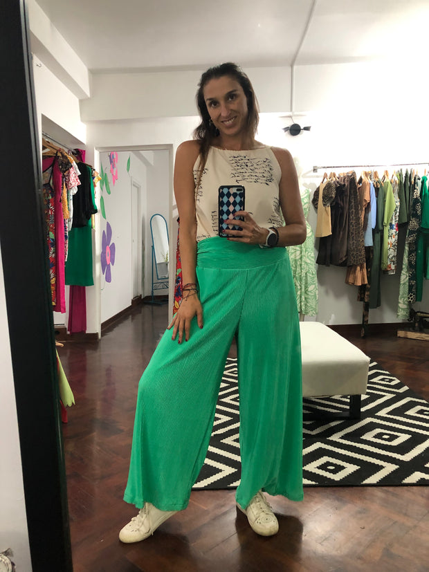 Pantalón Plisado Verde