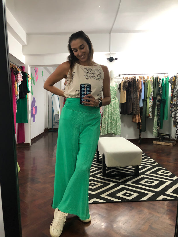 Pantalón Plisado Verde