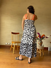 Vestido Maxi Elástico Bi Print