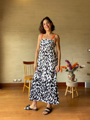 Vestido Maxi Elástico Bi Print