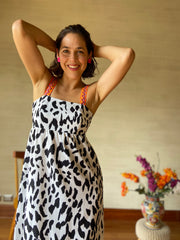 Vestido Maxi Elástico Bi Print