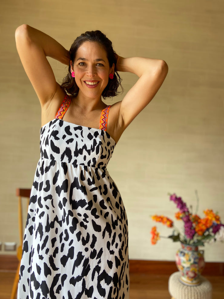 Vestido Maxi Elástico Bi Print