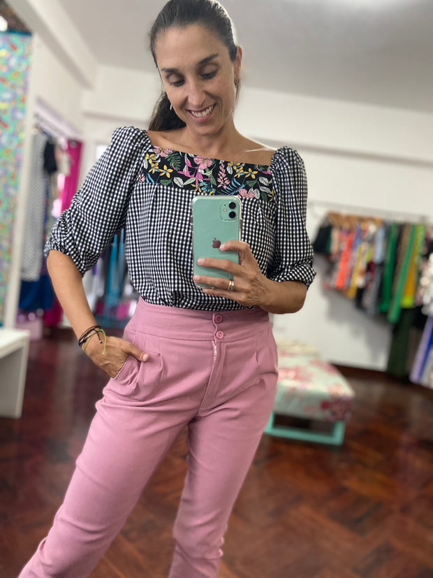 Blusa Lambada Flores y Vichy