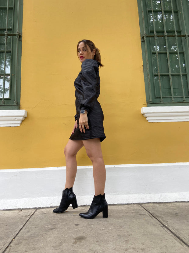 Vestido Pretina Bomber Látex