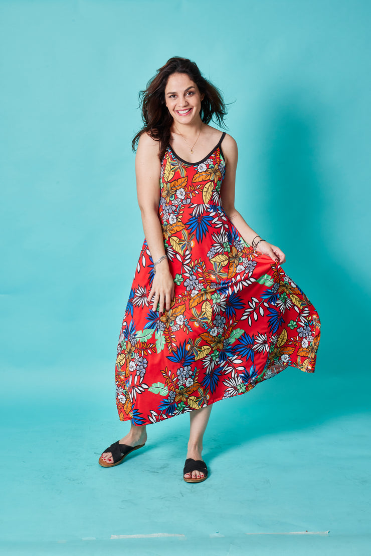 Vestido Viena Floral Rojo