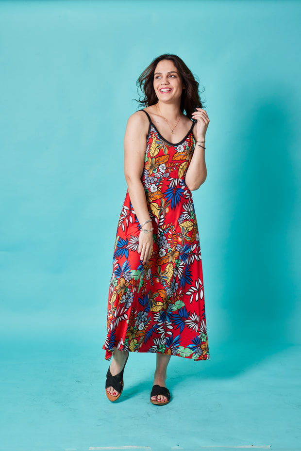 Vestido Viena Floral Rojo