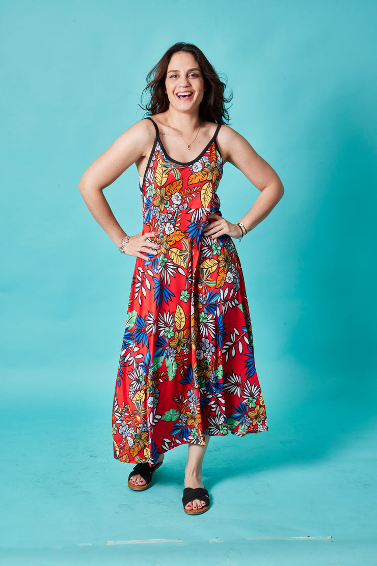 Vestido Viena Floral Rojo