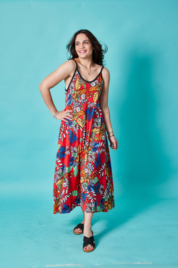 Vestido Viena Floral Rojo
