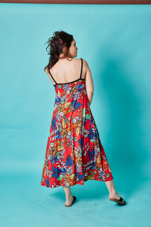 Vestido Viena Floral Rojo