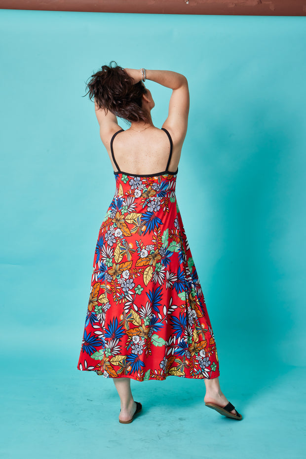 Vestido Viena Floral Rojo