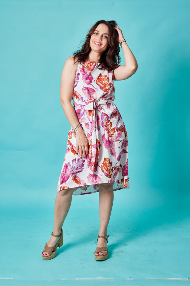 Vestido Pita Lino Fucsias