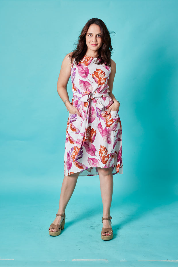 Vestido Pita Lino Fucsias