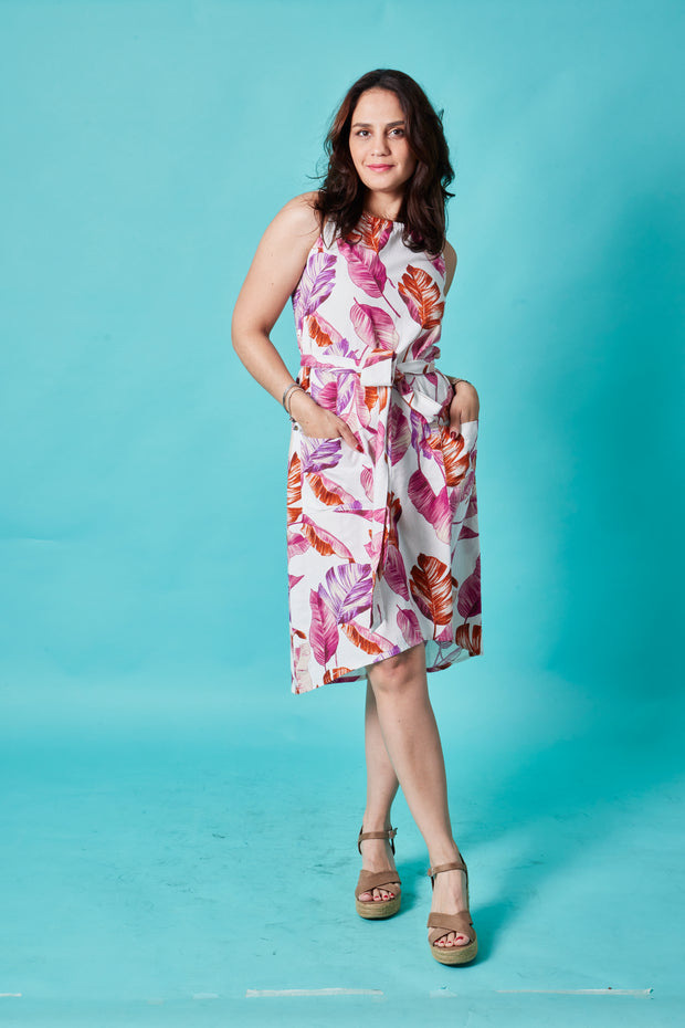 Vestido Pita Lino Fucsias