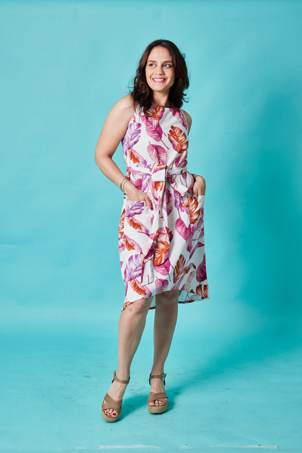 Vestido Pita Lino Fucsias
