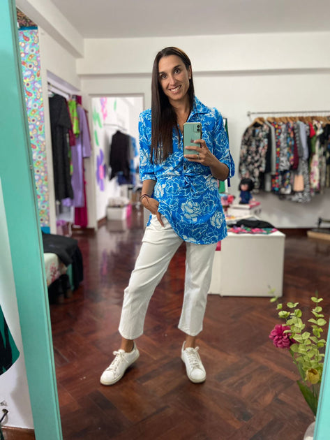 Blusa Elena Rules Celeste Floral – Julieta Shop