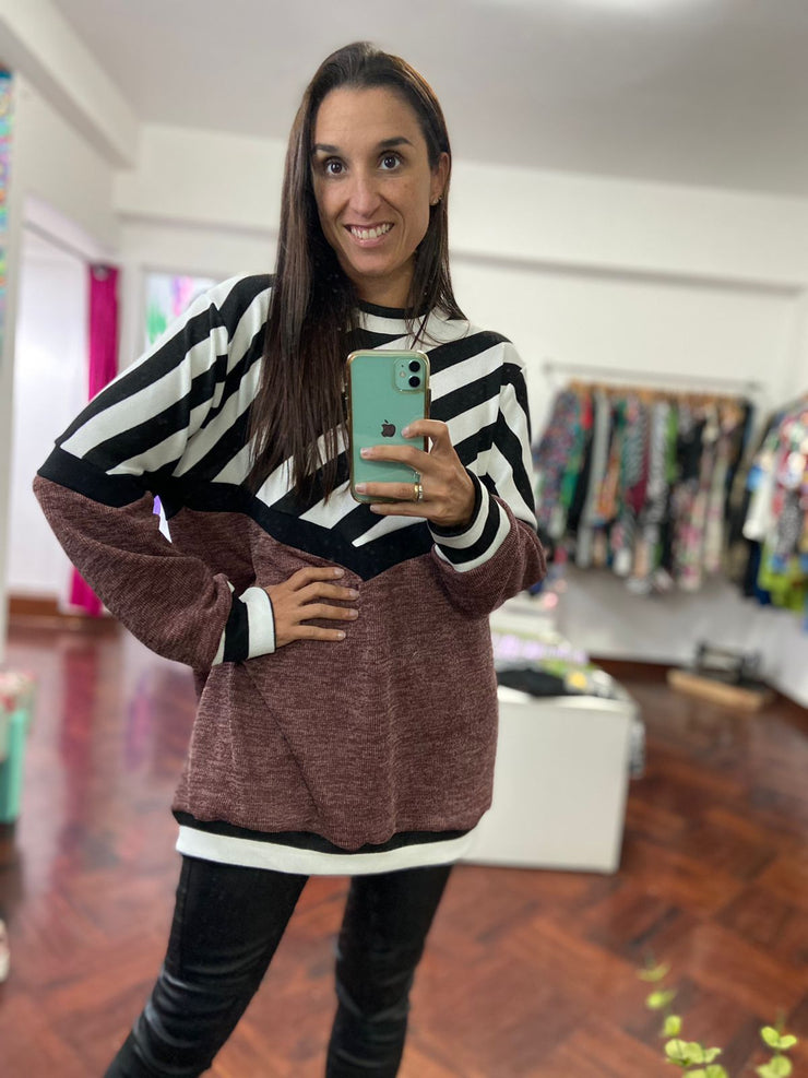 Sweater Boyfriend Lineal Mix Stock