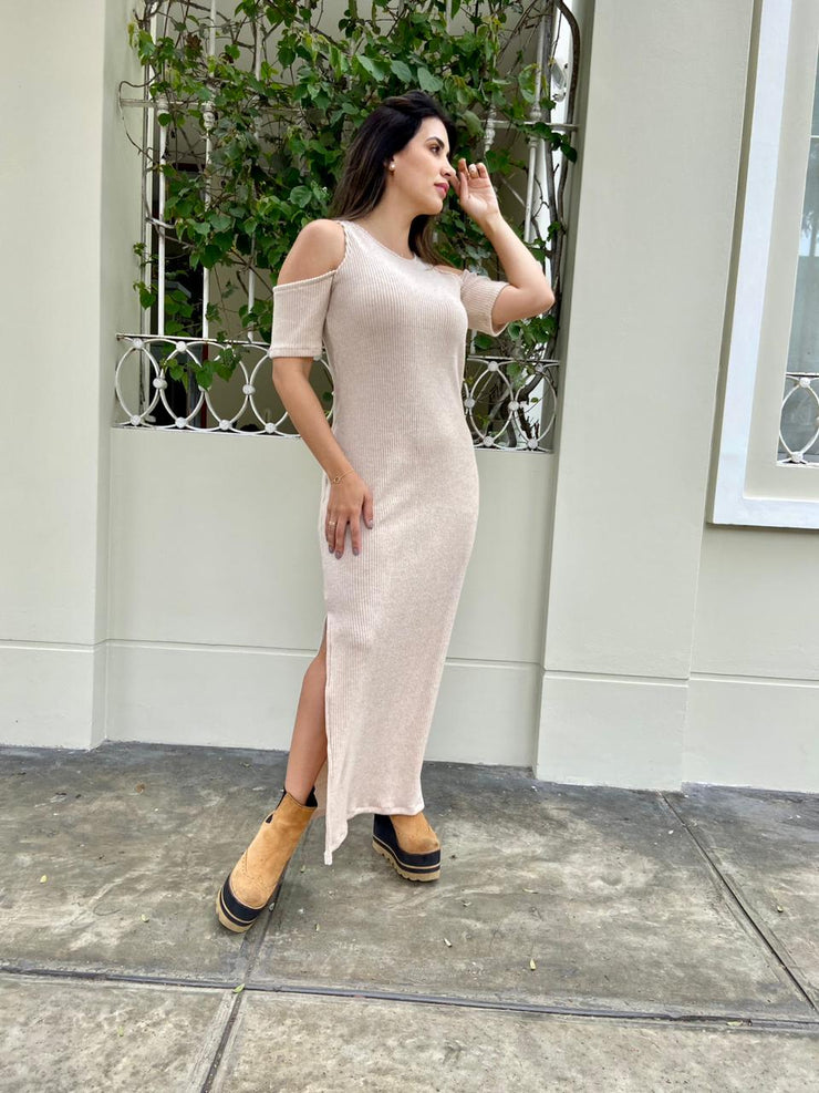 Vestido HH Nude Rib Chompero Stock