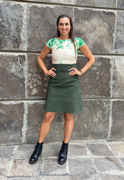 Vestido CA Cream & Green Stock