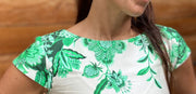 Vestido CA Cream & Green Stock