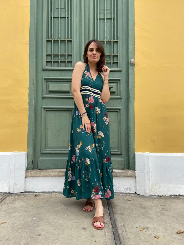 Vestido Maxi Halter Jardín