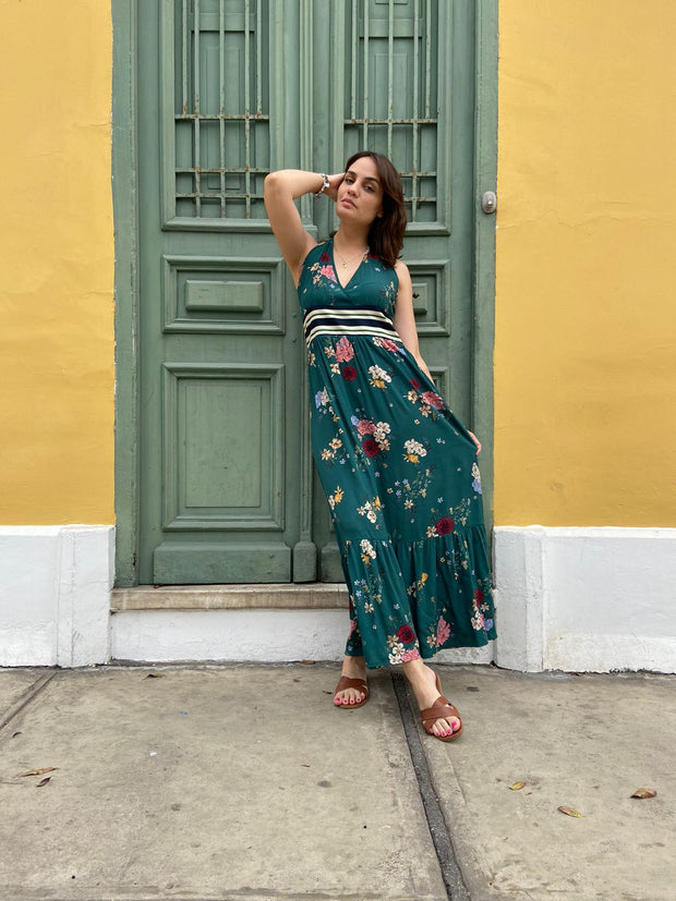Vestido Maxi Halter Jardín