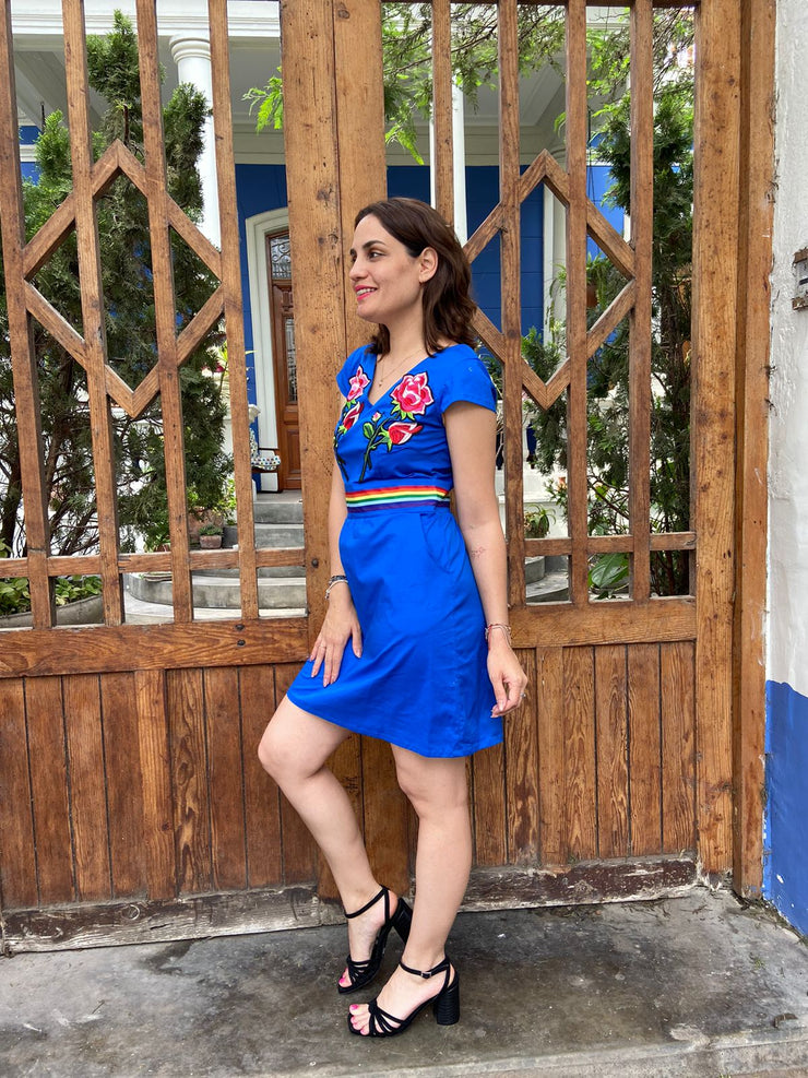 Vestido Sublime Azulino Arcoiris Stock