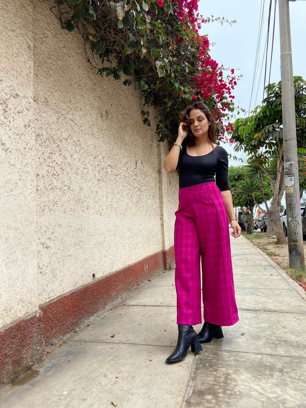 Pantalón Oficina Rosado Cuadros