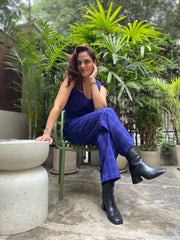 Chaleco Oficina Cuadros Azul