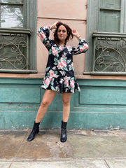 Vestido Negro Flores