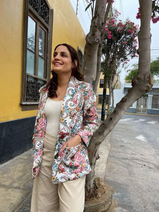 Saco Blanco Flores