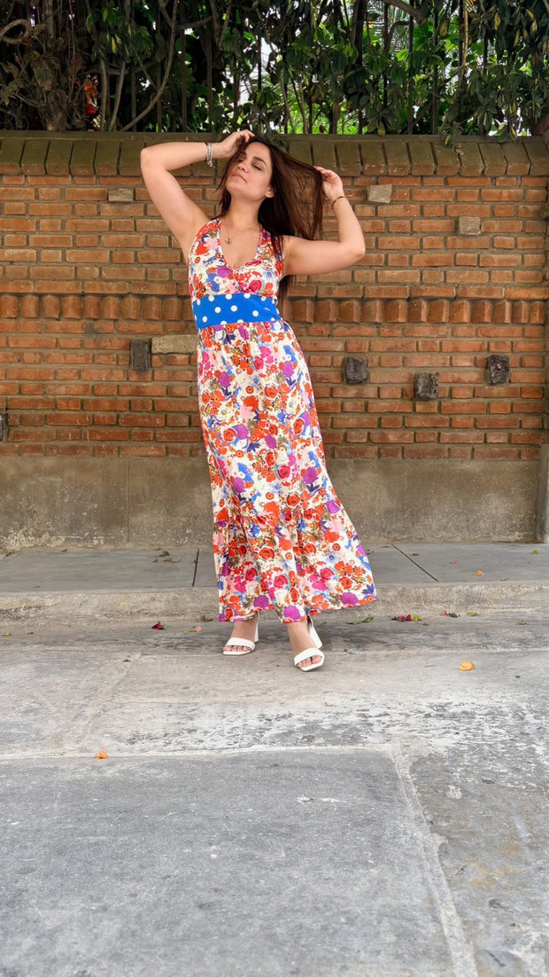 Maxi Halter Flores Dots