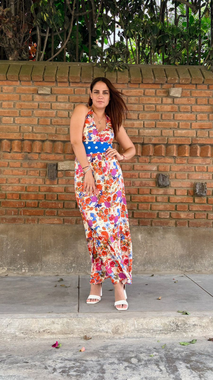 Maxi Halter Flores Dots