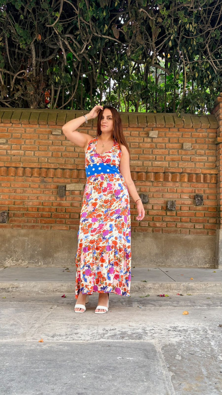 Maxi Halter Flores Dots
