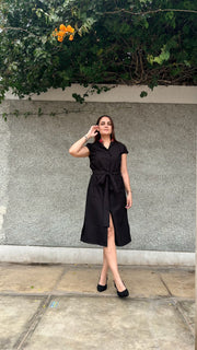 vestido sastre black cuello neru